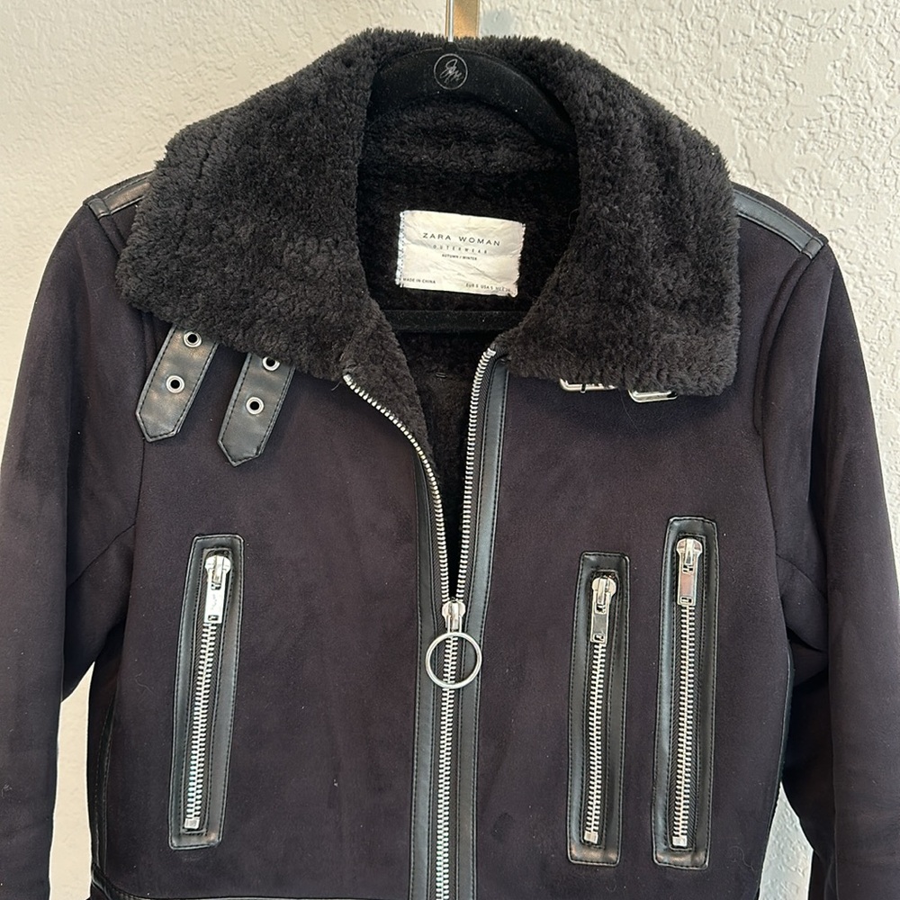Zara Shearling/Suede Jacket - image 2